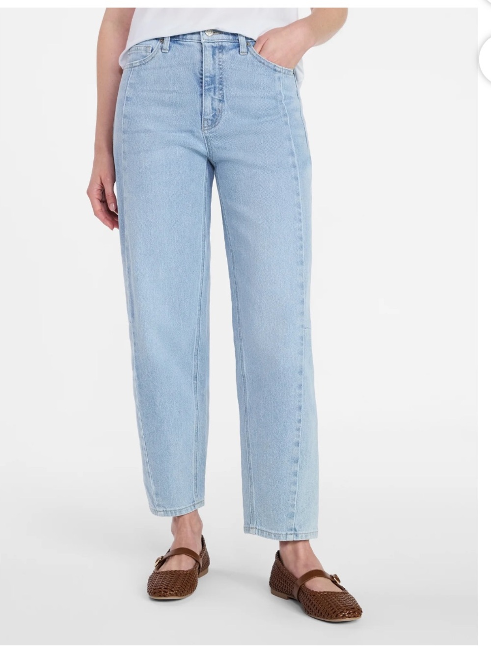Light Wash Time & Tru Walmart Light Wash Barrel Jeans